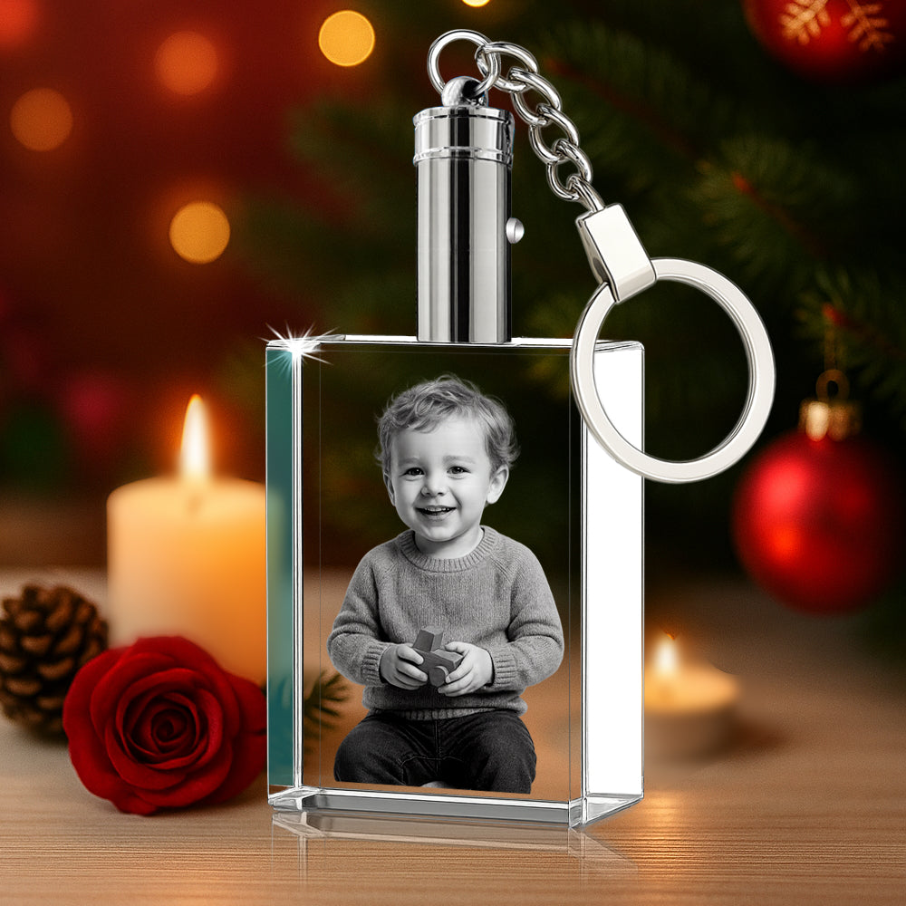 2D Crystal Photo Keychain