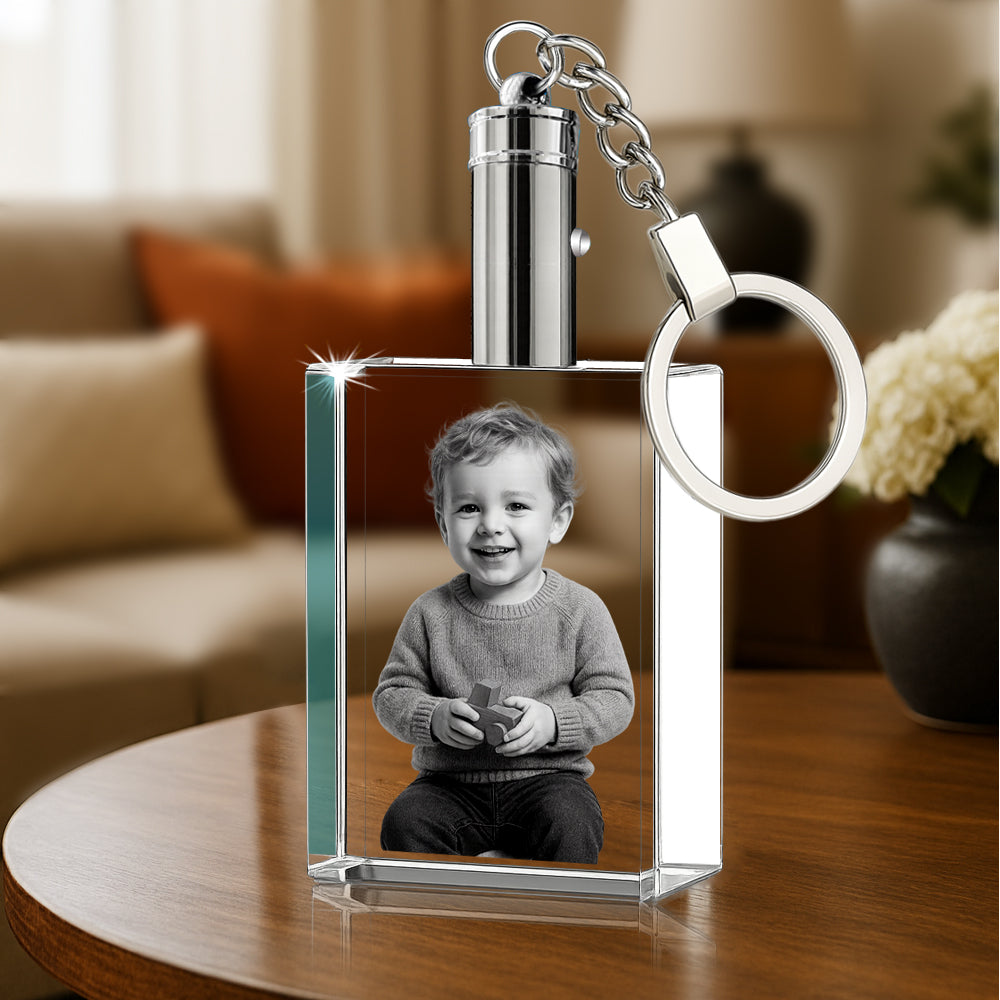 2D Crystal Photo Keychain
