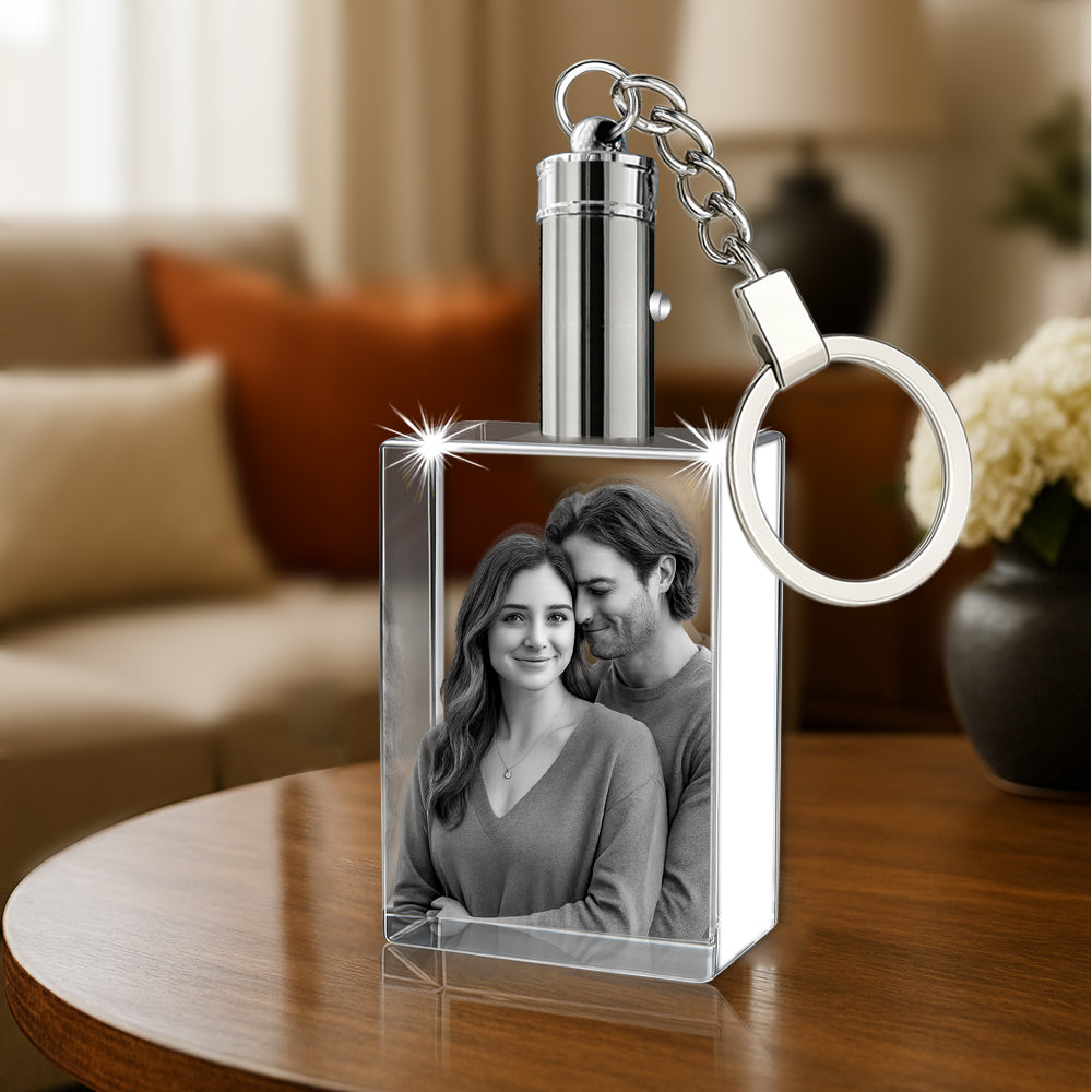 3D Crystal Photo Keychain