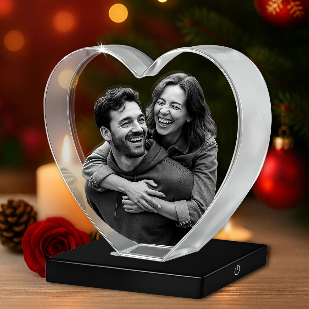 3D Crystal Photo Heart