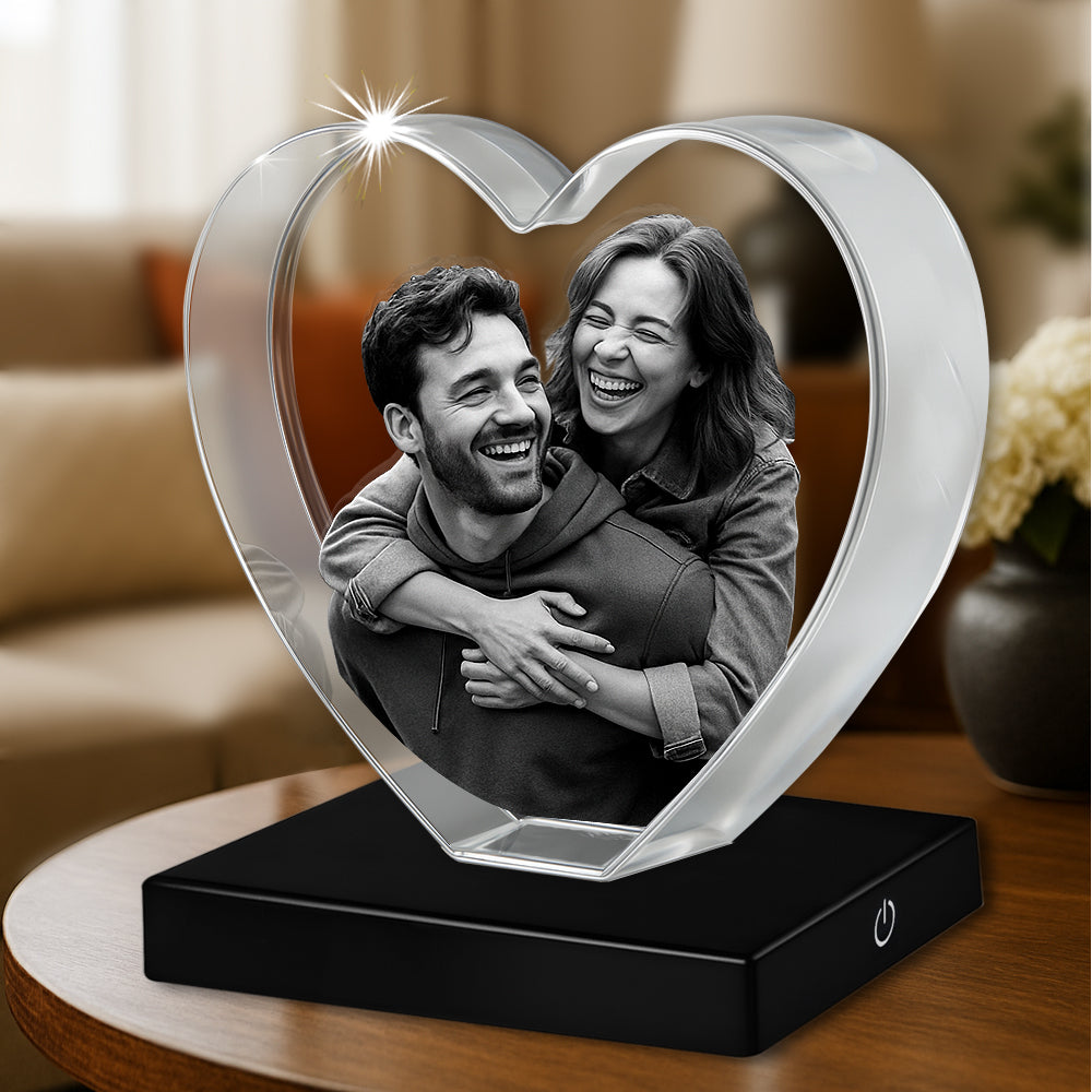 3D Crystal Photo Heart