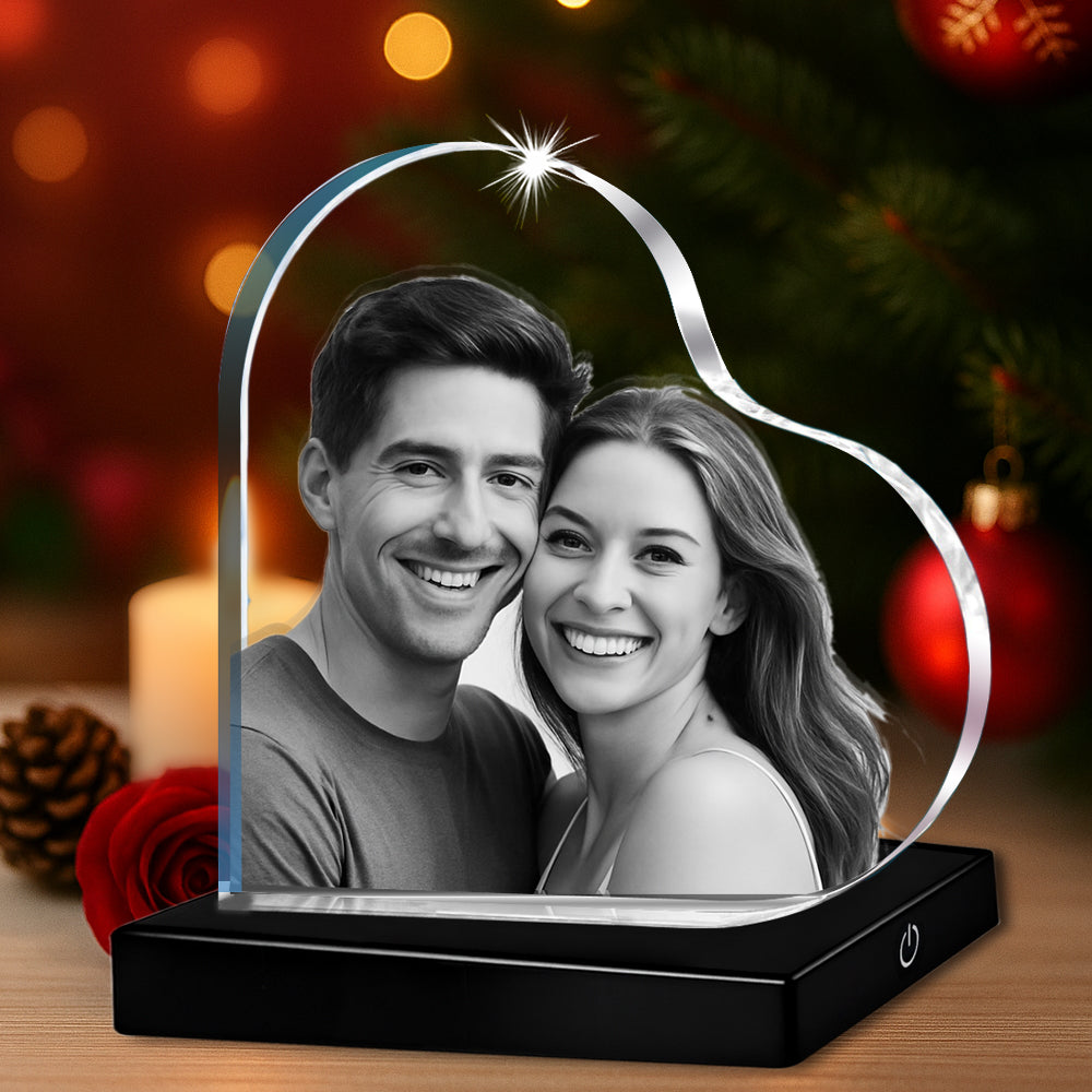2D Crystal Photo Heart