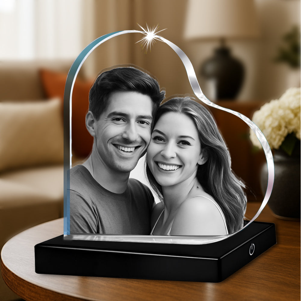 2D Crystal Photo Heart