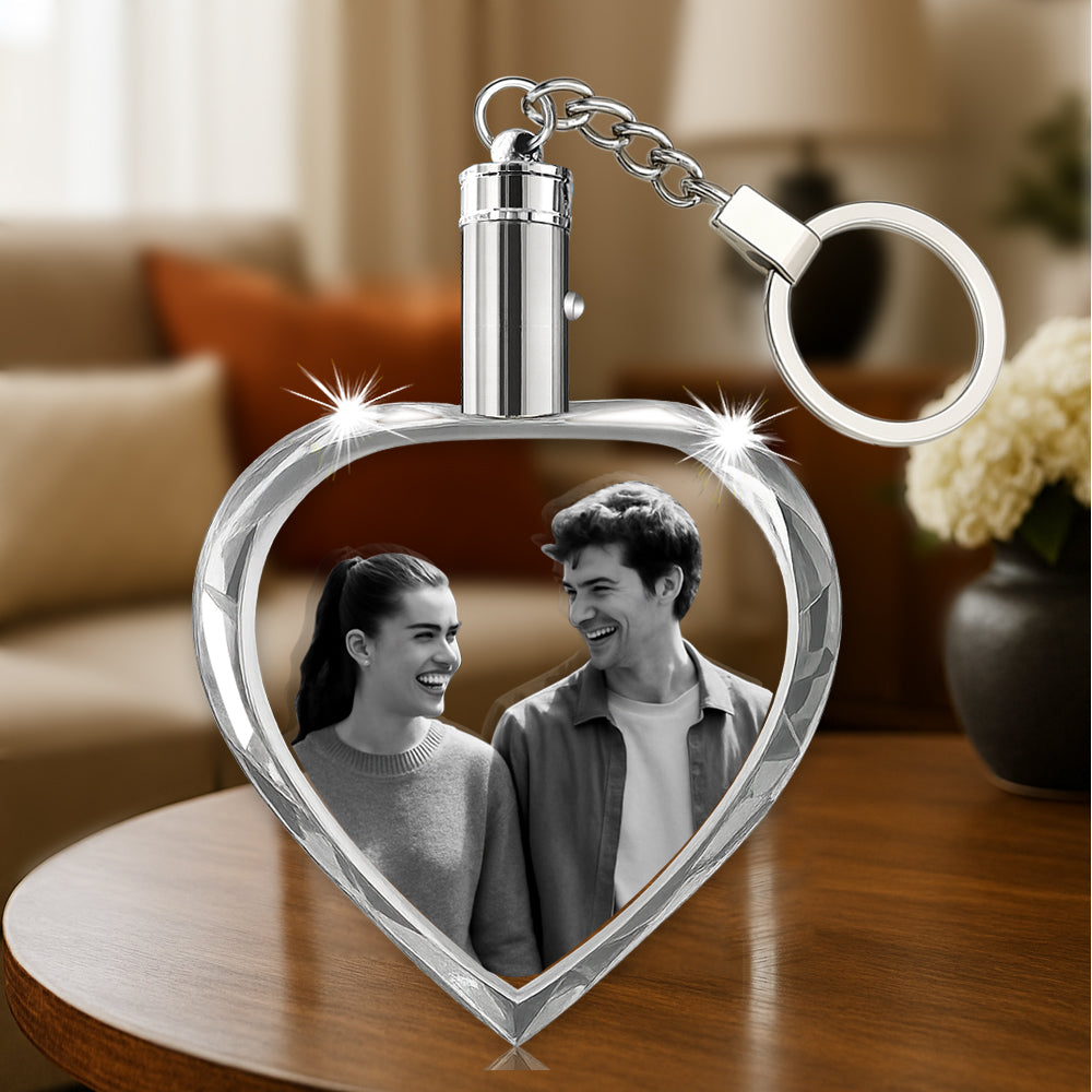 3D Crystal Heart Keychain