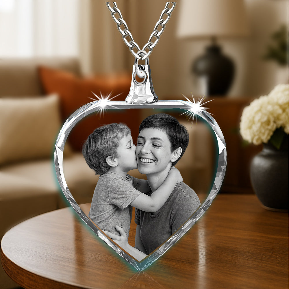 2D Crystal Heart Necklace