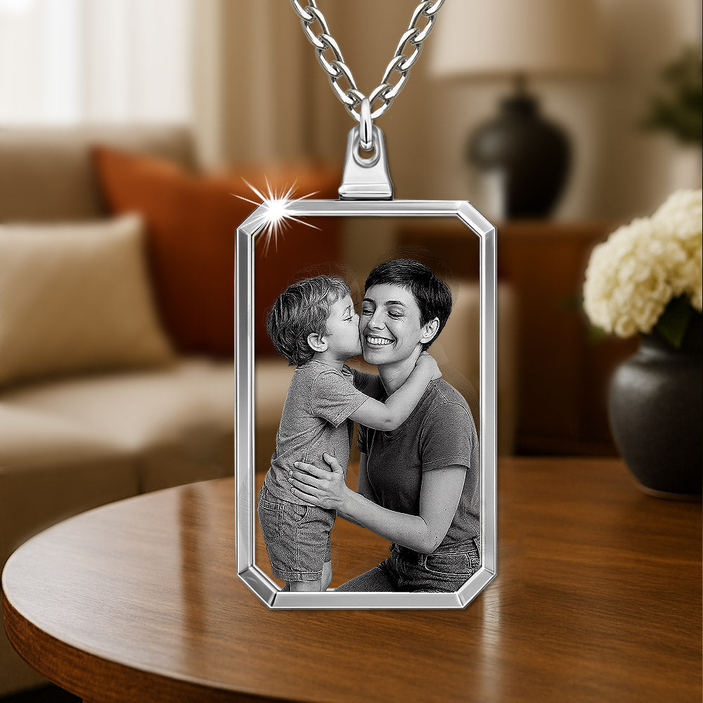 2D Crystal Rectangle Necklace
