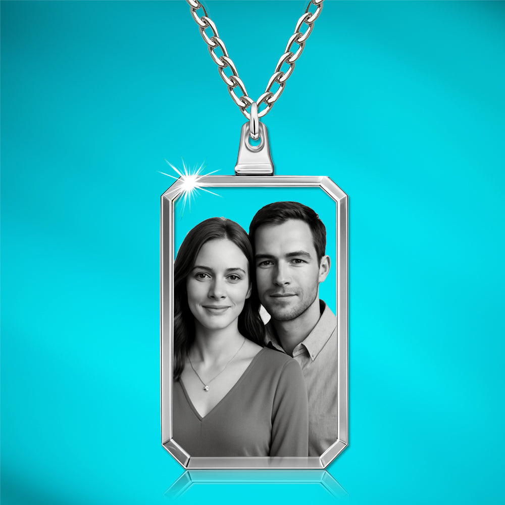 2D Crystal Rectangle Necklace