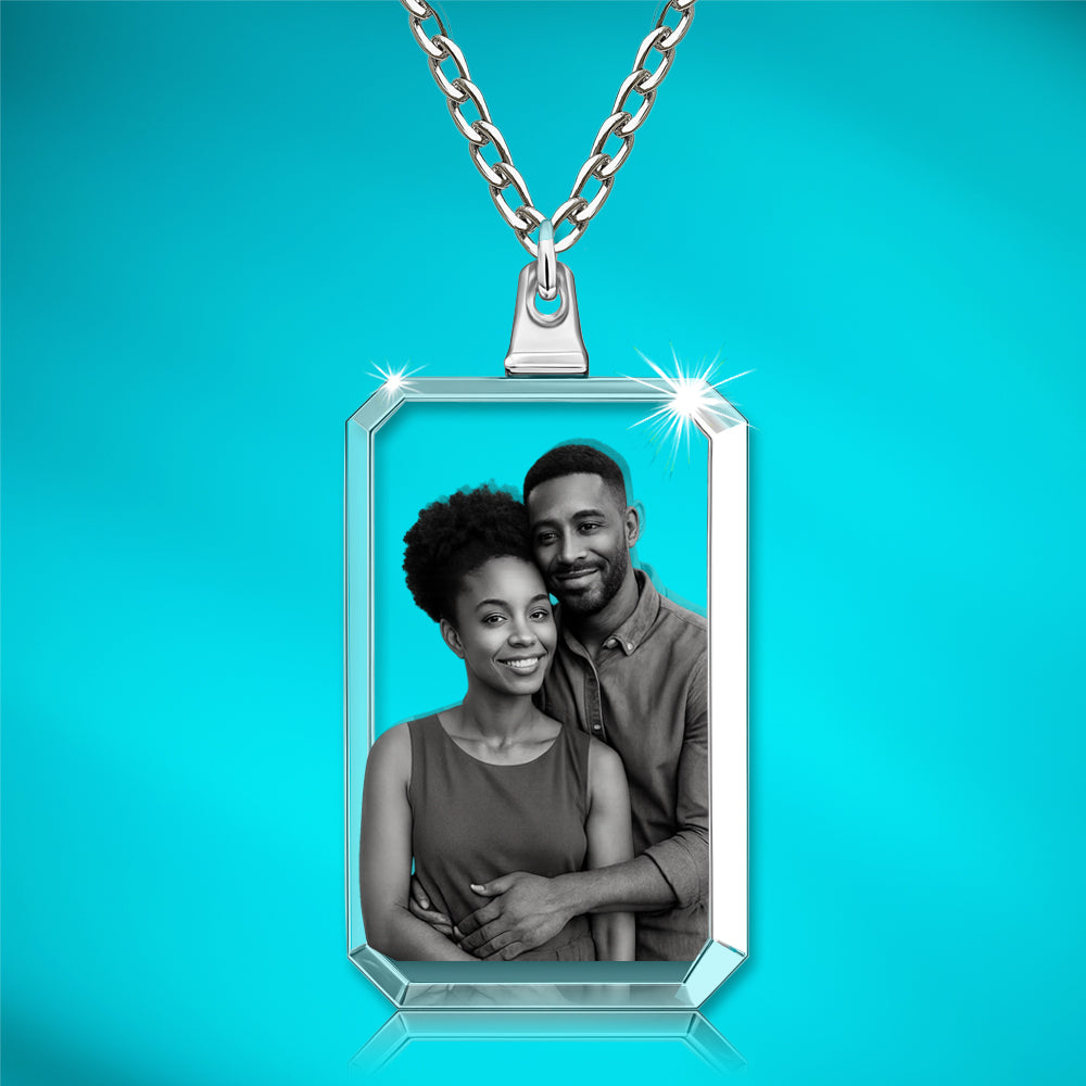 3D Crystal Rectangle Necklace