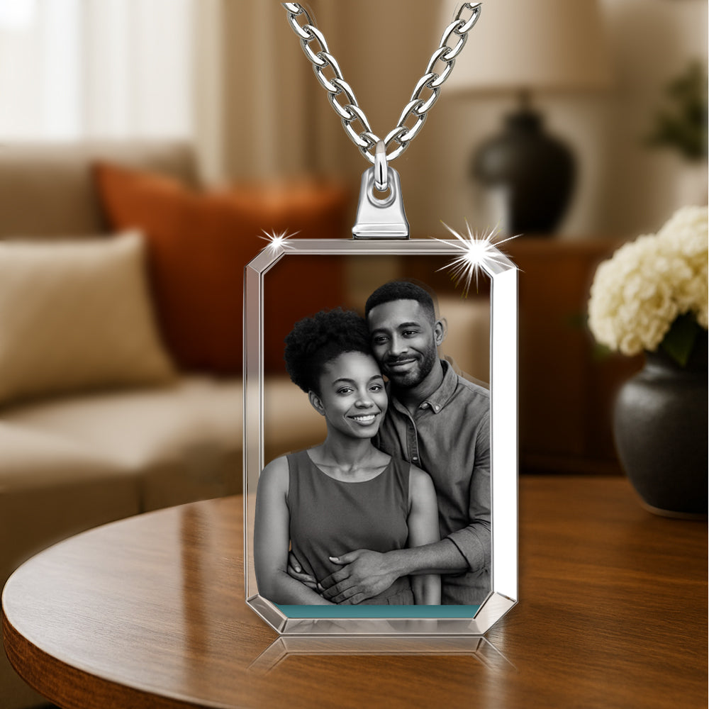 3D Crystal Rectangle Necklace